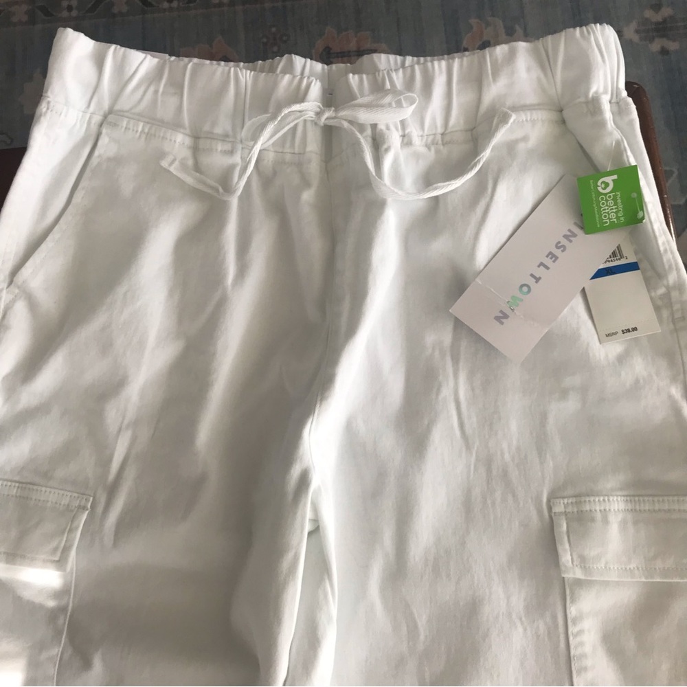 White Drawstring‎ Joggers-XL